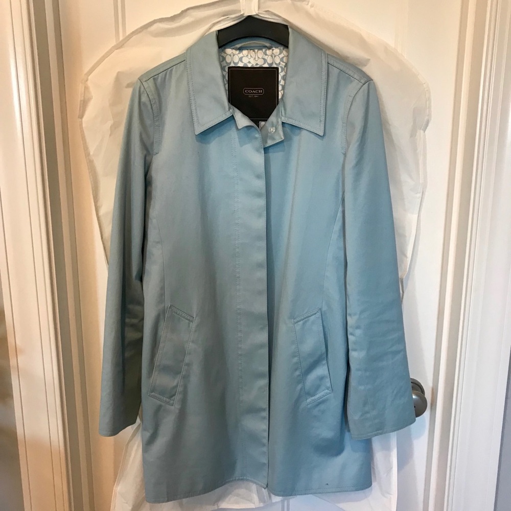 Coach Light Blue Trench Coat